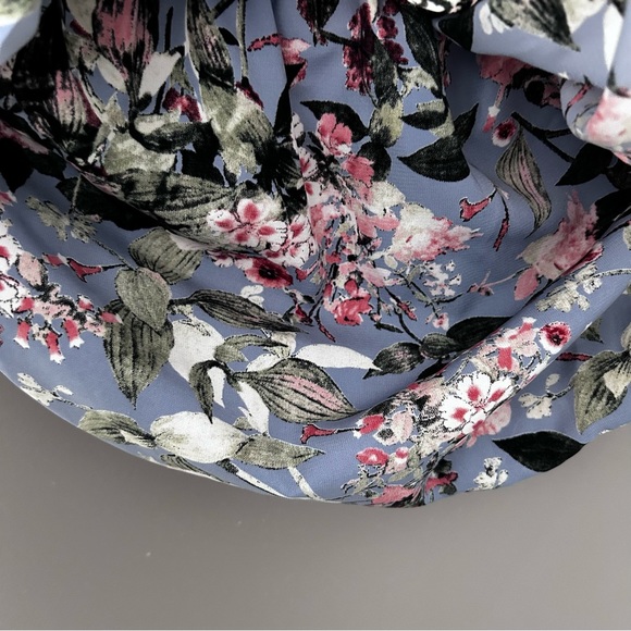 Lulus Move Freely Periwinkle Blue Floral Print Strapless Crop Top-Md - Picture 11 of 11